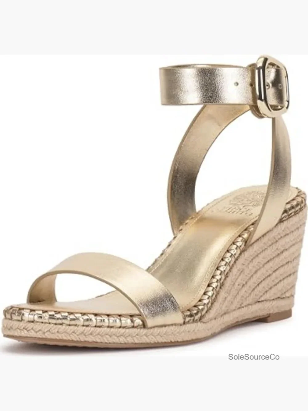 Ankle Strap Espadrille Wedge Sandals Open Toe Faux Leather